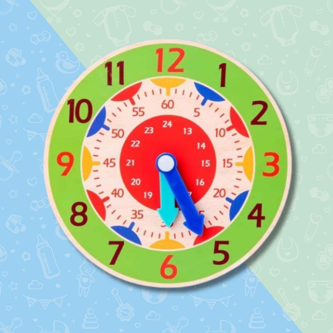 Horloge en bois Montessori