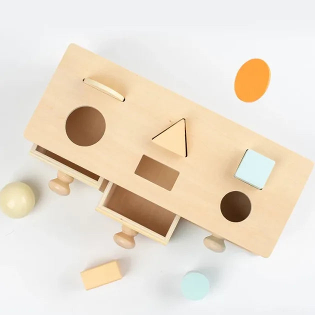 Boite en bois triple activité Montessori
