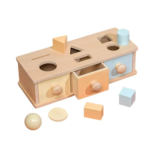 Boite en bois triple activité Montessori