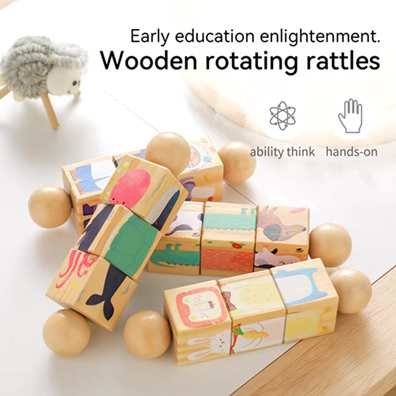 Puzzle rotatif Animaux en bois Montessori