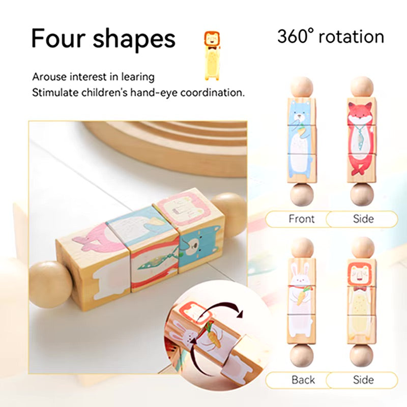Puzzle rotatif Animaux en bois Montessori