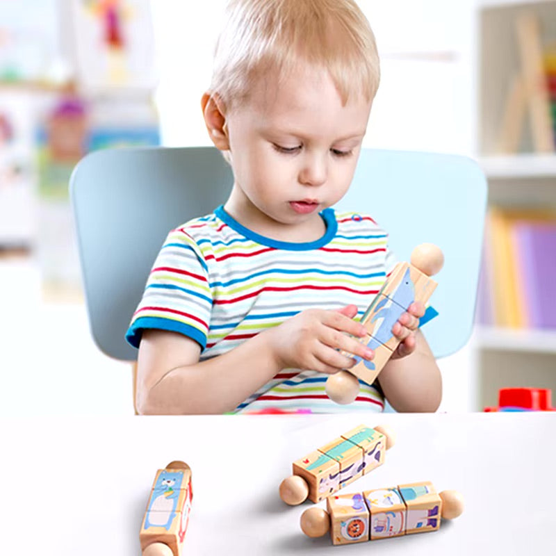 Puzzle rotatif Animaux en bois Montessori