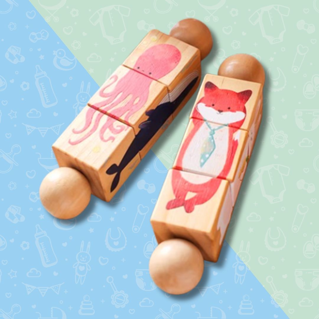 Puzzle rotatif Animaux en bois Montessori