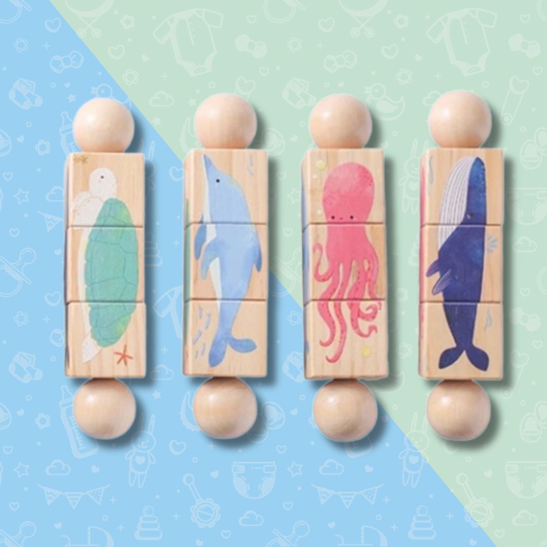 Puzzle rotatif Animaux en bois Montessori