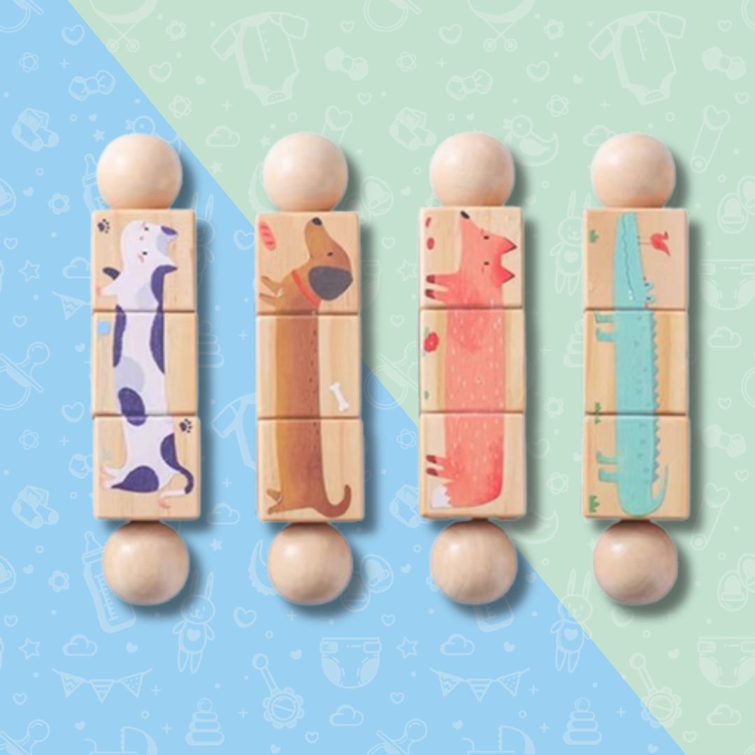 Puzzle rotatif Animaux en bois Montessori