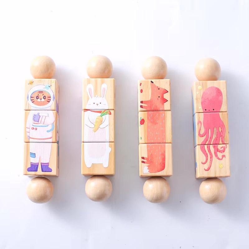 Puzzle rotatif Animaux en bois Montessori