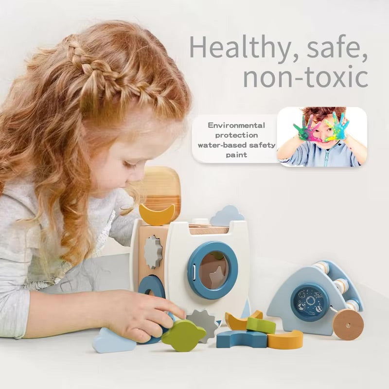 Fusée en bois Montessori