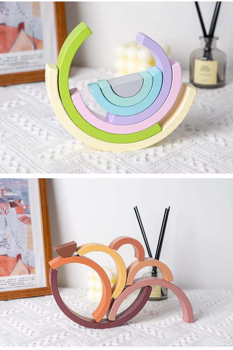 Arc en ciel en bois Montessori