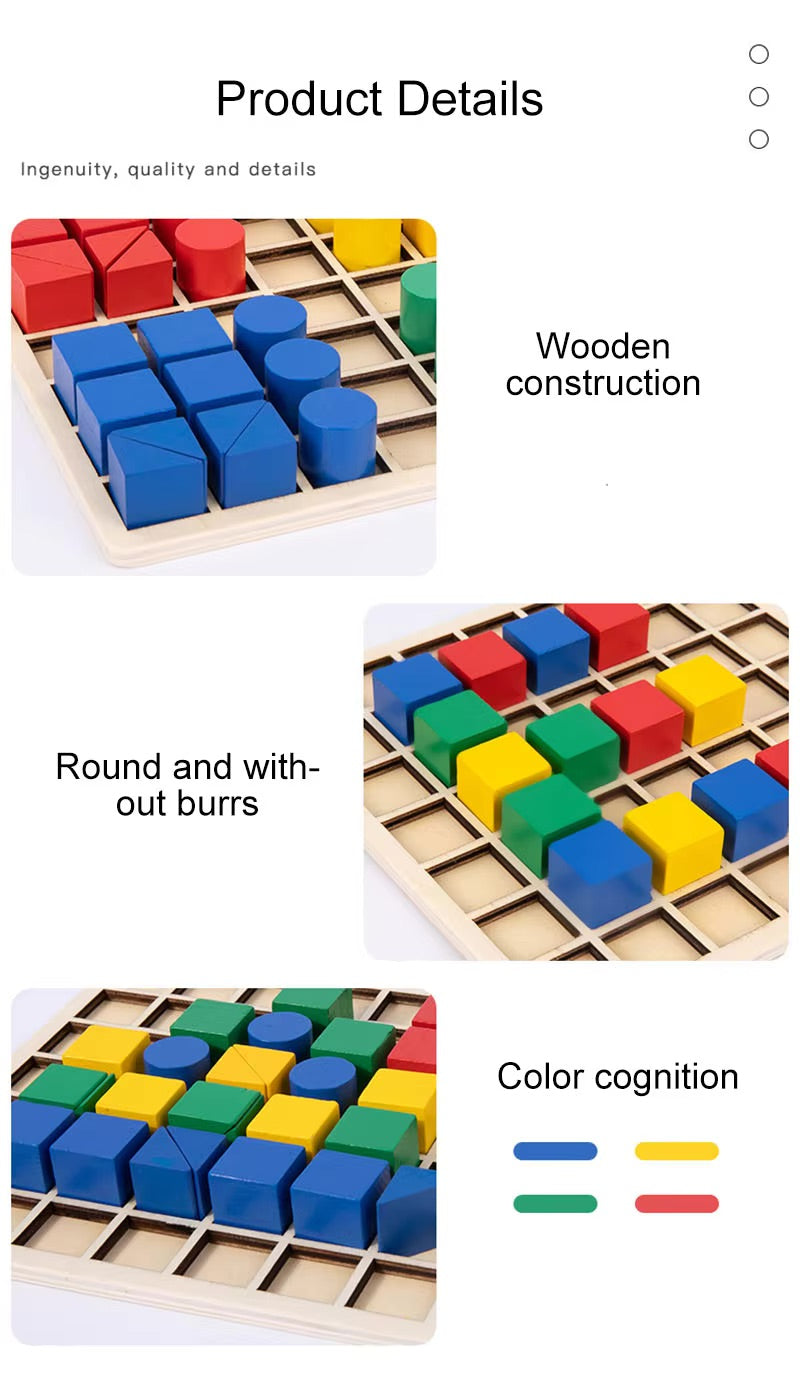 Jeu créatif bloc en bois Montessori