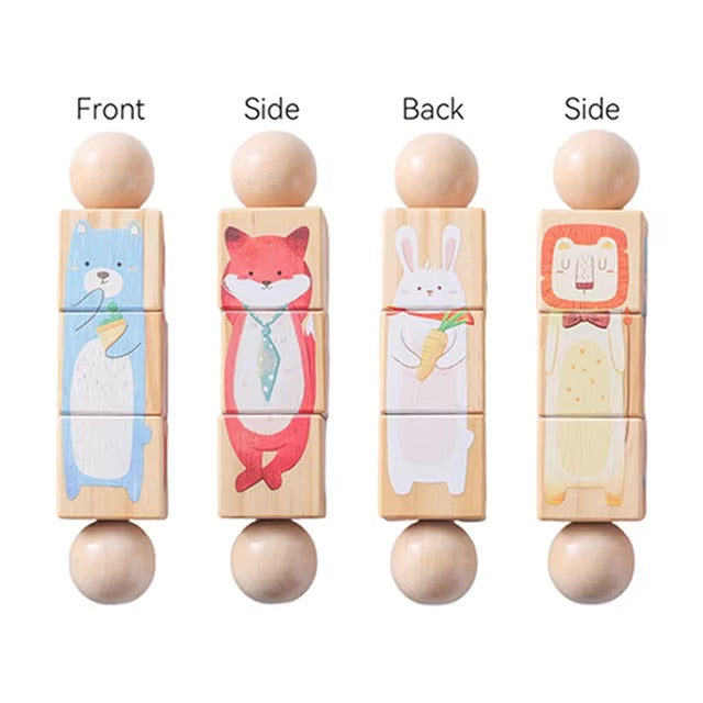 Puzzle rotatif Animaux en bois Montessori