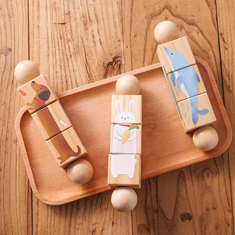 Puzzle rotatif Animaux en bois Montessori