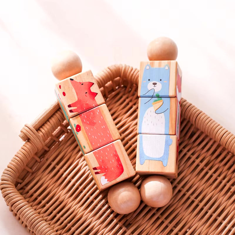 Puzzle rotatif Animaux en bois Montessori