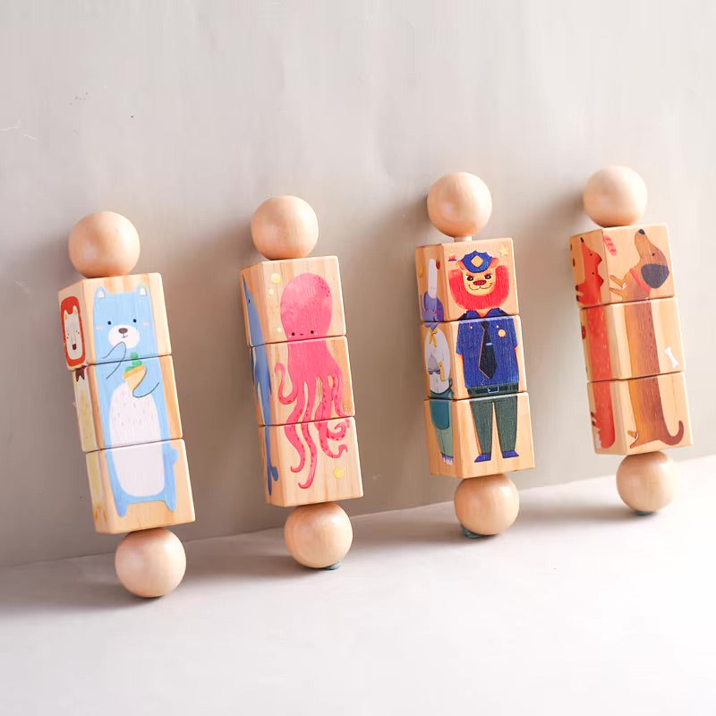 Puzzle rotatif Animaux en bois Montessori