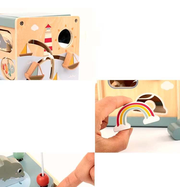 Cube en bois 5 en 1 Montessori