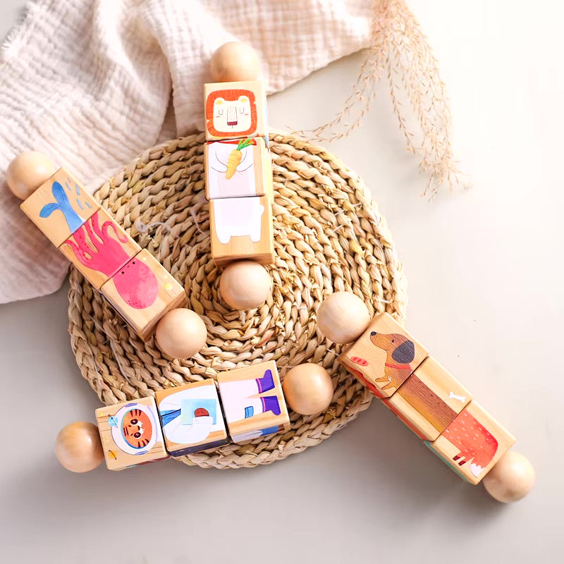Puzzle rotatif Animaux en bois Montessori