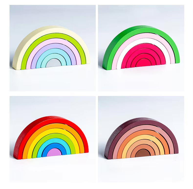 Arc en ciel en bois Montessori