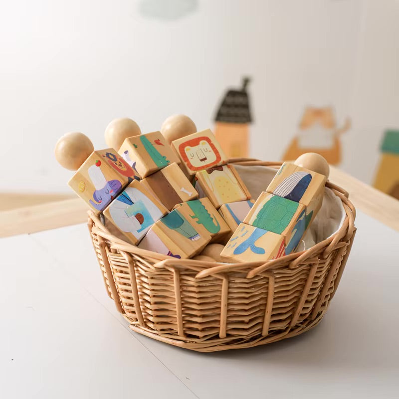 Puzzle rotatif Animaux en bois Montessori