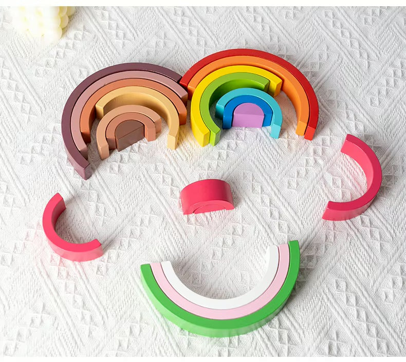 Arc en ciel en bois Montessori