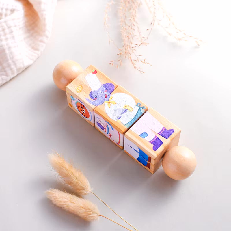 Puzzle rotatif Animaux en bois Montessori