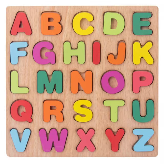 Puzzle en bois Lettres de l'alphabet Montessori
