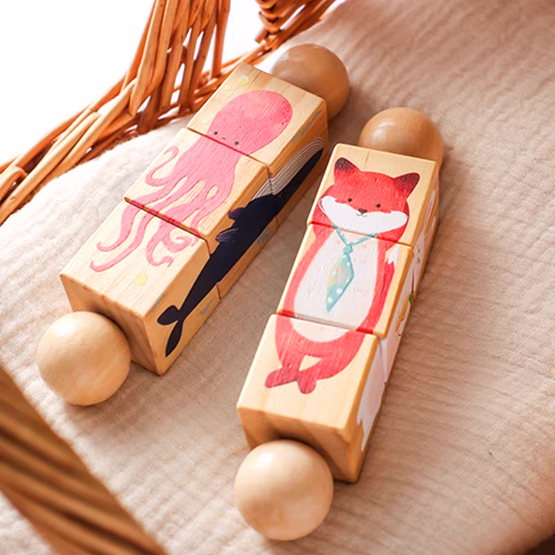 Puzzle rotatif Animaux en bois Montessori