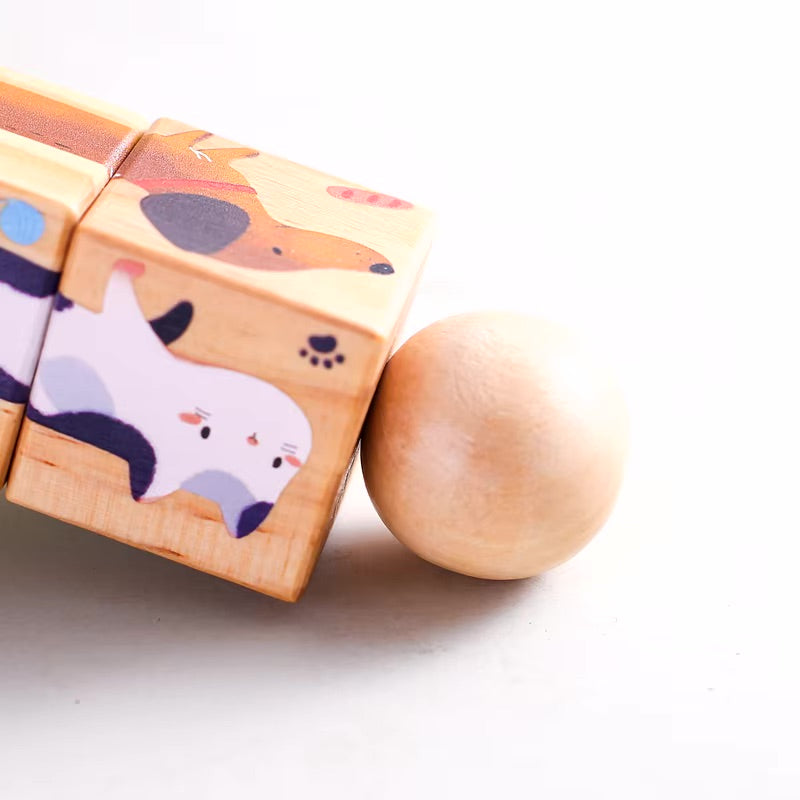 Puzzle rotatif Animaux en bois Montessori