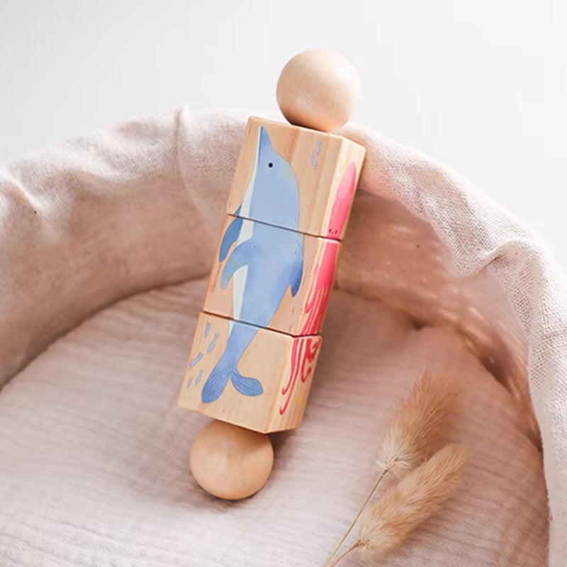 Puzzle rotatif Animaux en bois Montessori