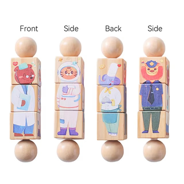 Puzzle rotatif Animaux en bois Montessori