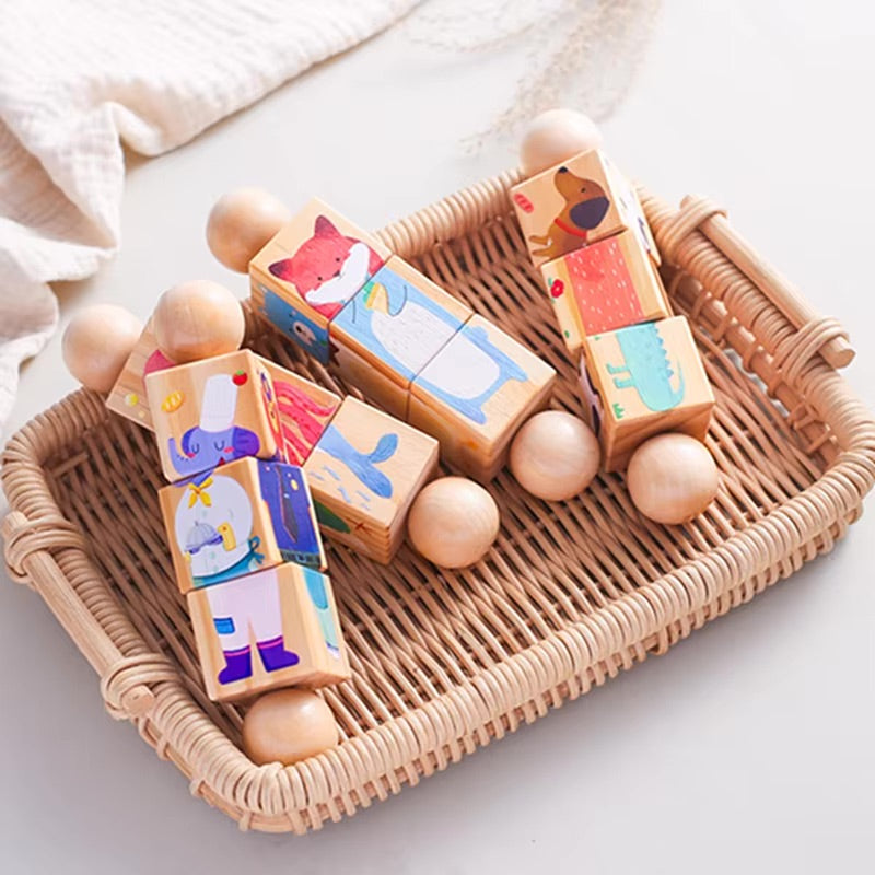 Puzzle rotatif Animaux en bois Montessori