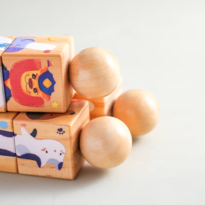 Puzzle rotatif Animaux en bois Montessori