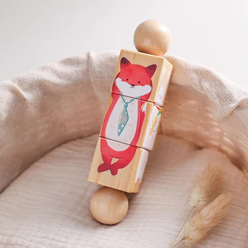 Puzzle rotatif Animaux en bois Montessori