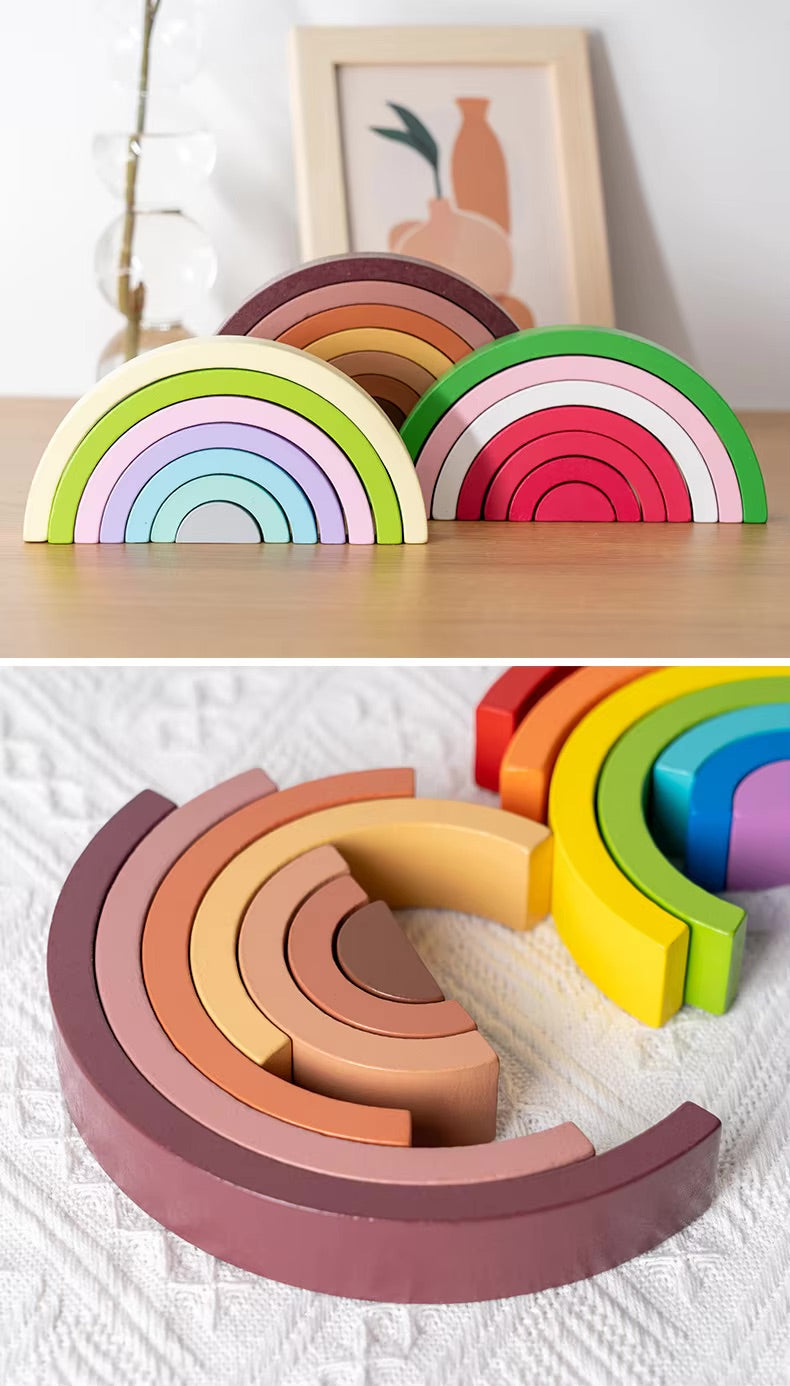 Arc en ciel en bois Montessori