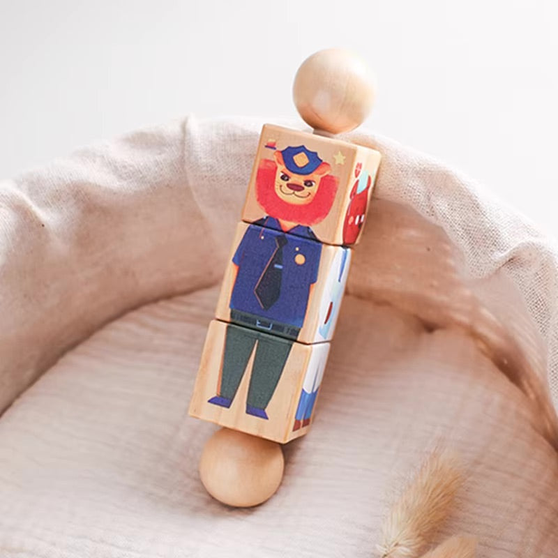 Puzzle rotatif Animaux en bois Montessori