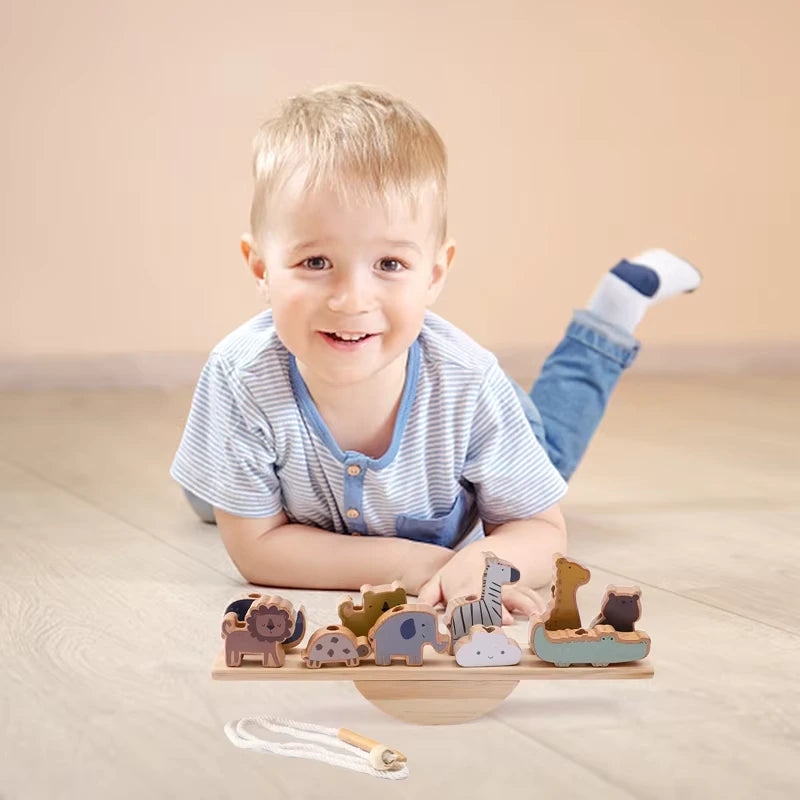 Balance animaux en bois Montessori