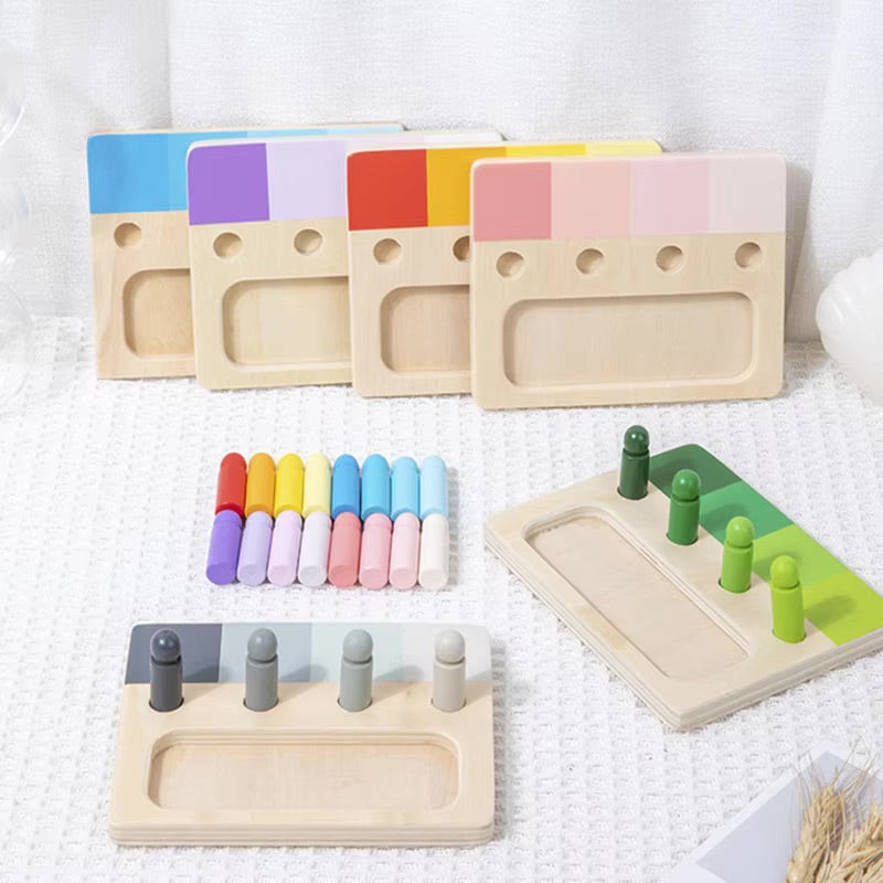 Jeu de tri des couleurs en bois Montessori