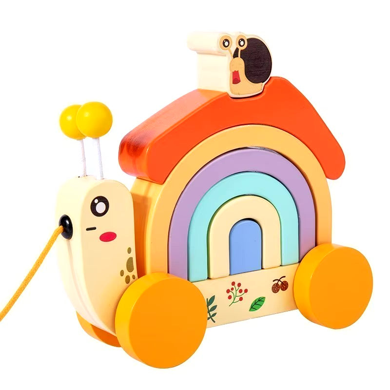 Voiture escargot en bois Montessori