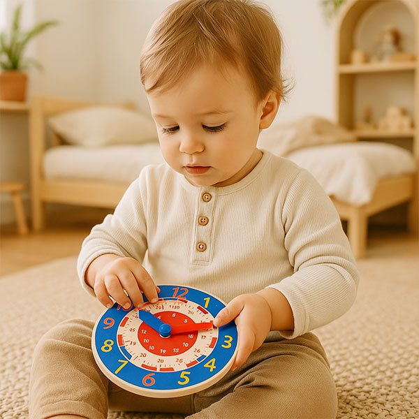 Horloge en bois Montessori