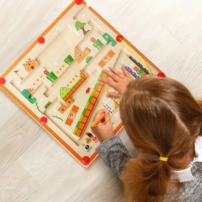 Jeu magnétique billes en bois univers Royaume Champignon