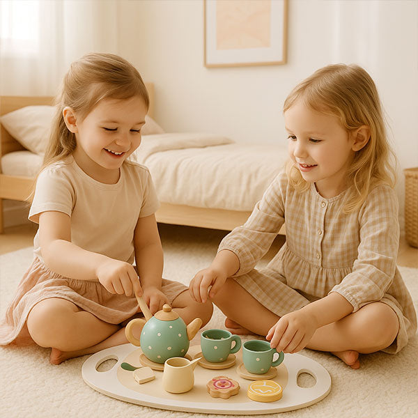 Service de thé en bois Montessori