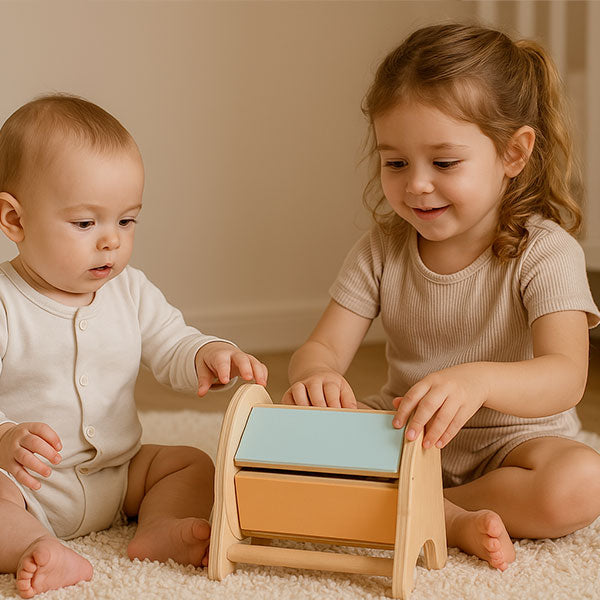 Boite en bois qui tourne Montessori