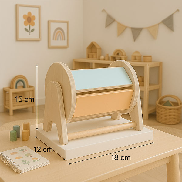Boite en bois qui tourne Montessori