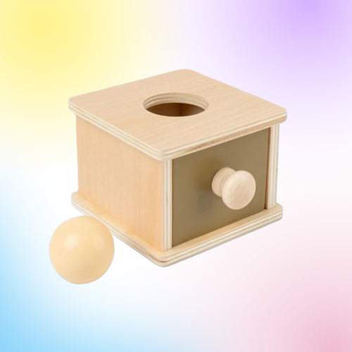Boite en bois avec tiroir boules Montessori