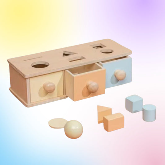 Boite en bois triple activité Montessori
