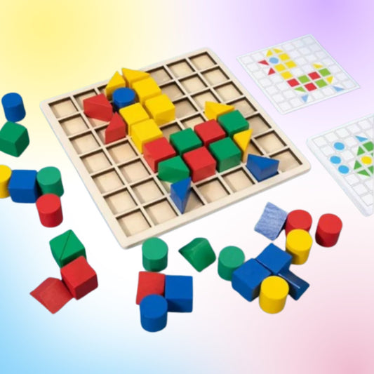 Jeu créatif bloc en bois Montessori