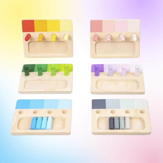 Jeu de tri des couleurs en bois Montessori