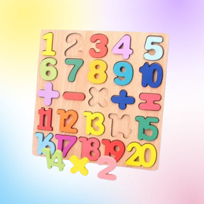 Puzzle en bois Chiffres et opérations Montessori