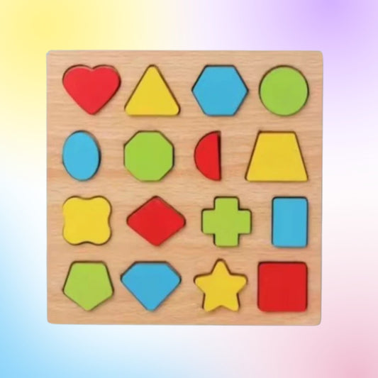 Puzzle géométrique en bois Montessori