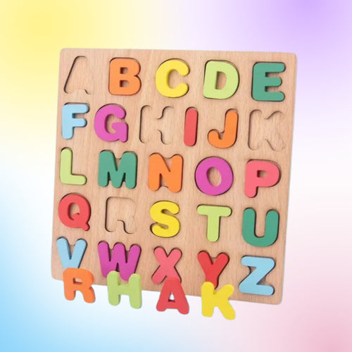 Puzzle en bois Lettres de l'alphabet Montessori