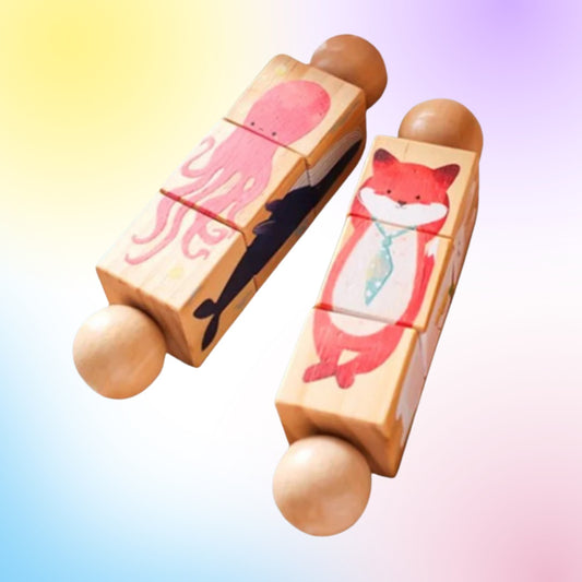 Puzzle rotatif Animaux en bois Montessori