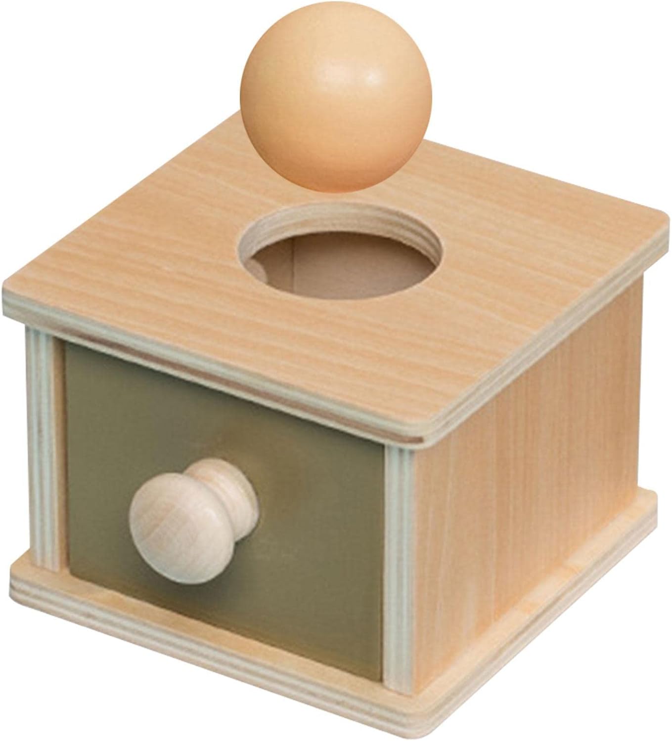Boite en bois avec tiroir boules Montessori